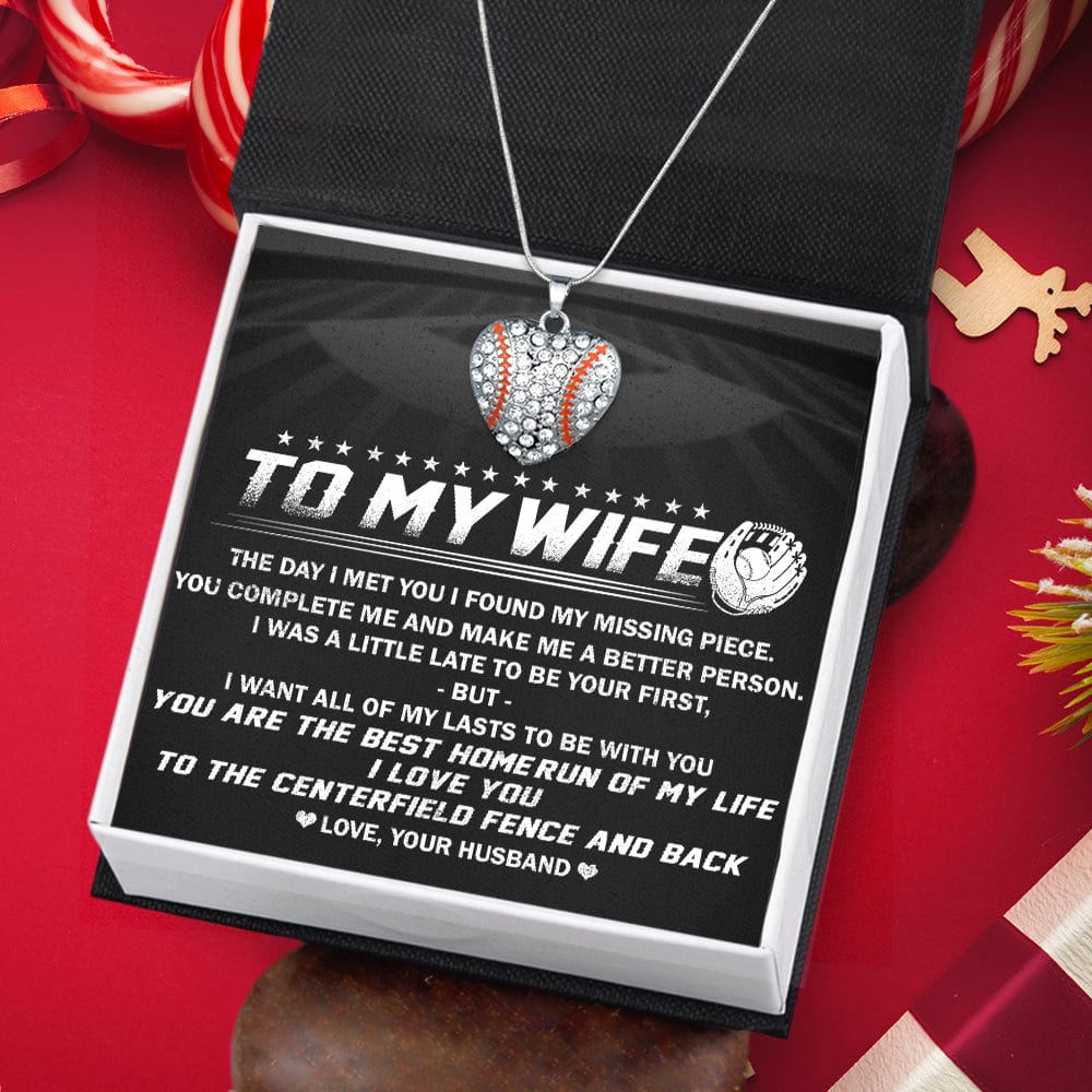Personalized Baseball Heart Necklace - To My Wife - The Day I Met You I Found My Missing Piece - Gnd15001