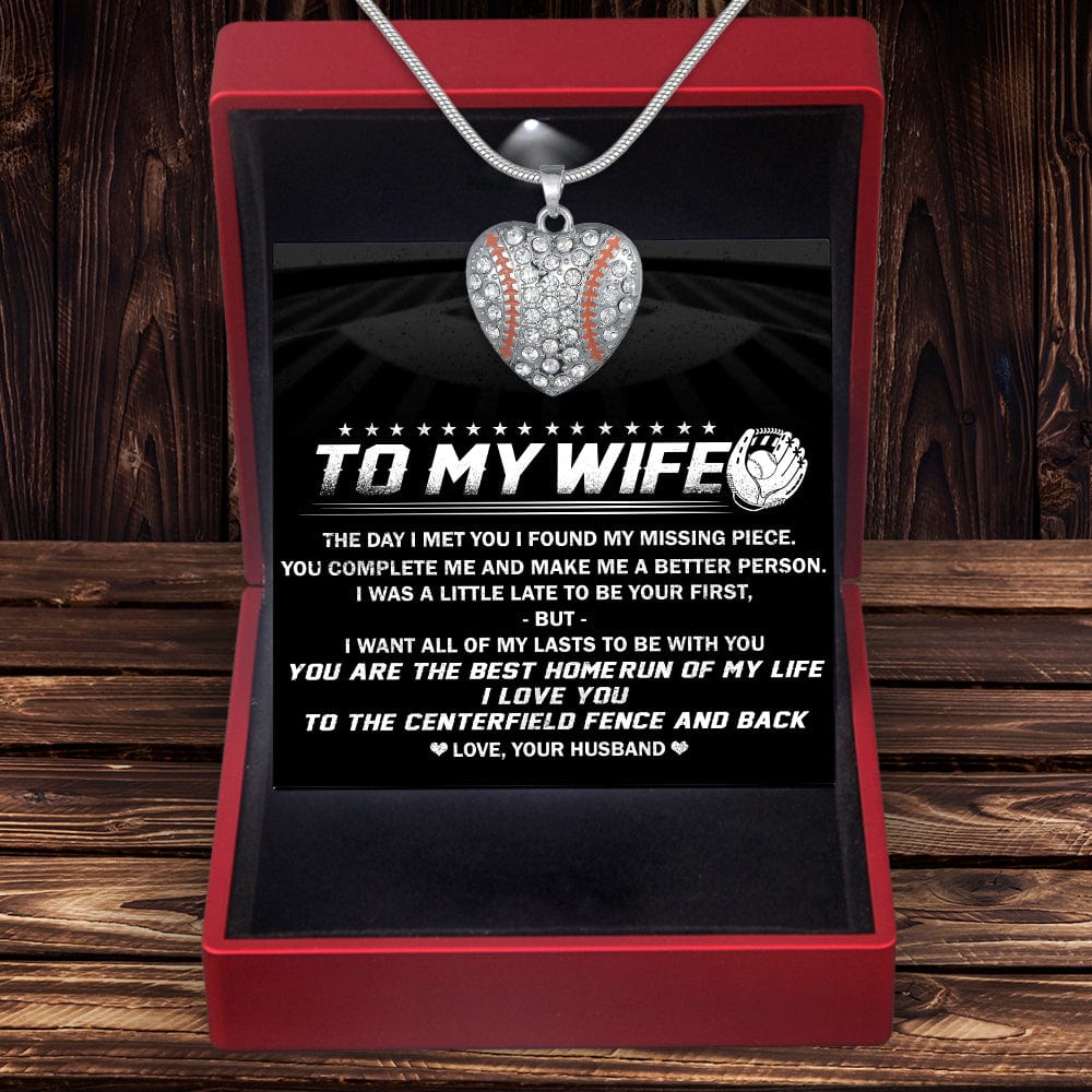 Personalized Baseball Heart Necklace - To My Wife - The Day I Met You I Found My Missing Piece - Gnd15001