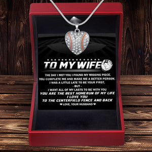 Personalized Baseball Heart Necklace - To My Wife - The Day I Met You I Found My Missing Piece - Gnd15001