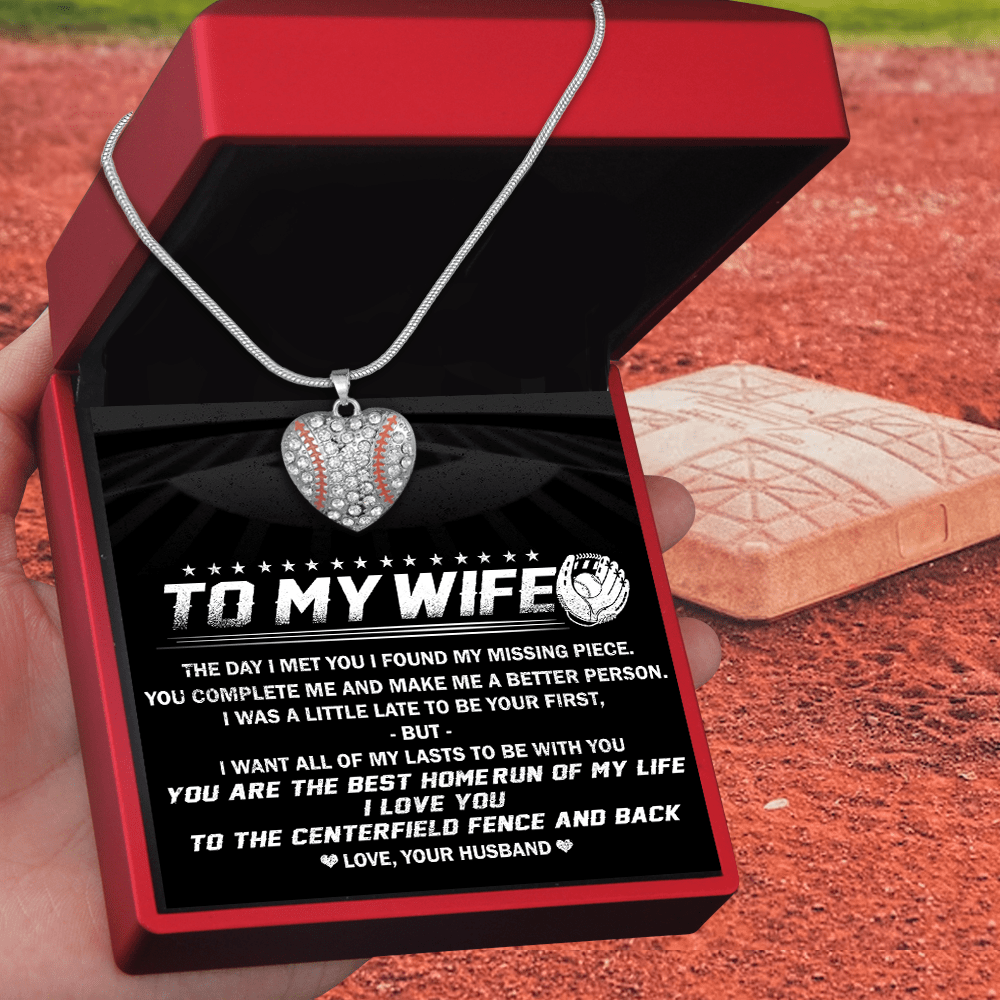 Personalized Baseball Heart Necklace - To My Wife - The Day I Met You I Found My Missing Piece - Gnd15001