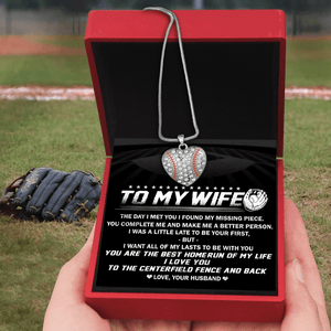 Personalized Baseball Heart Necklace - To My Wife - The Day I Met You I Found My Missing Piece - Gnd15001
