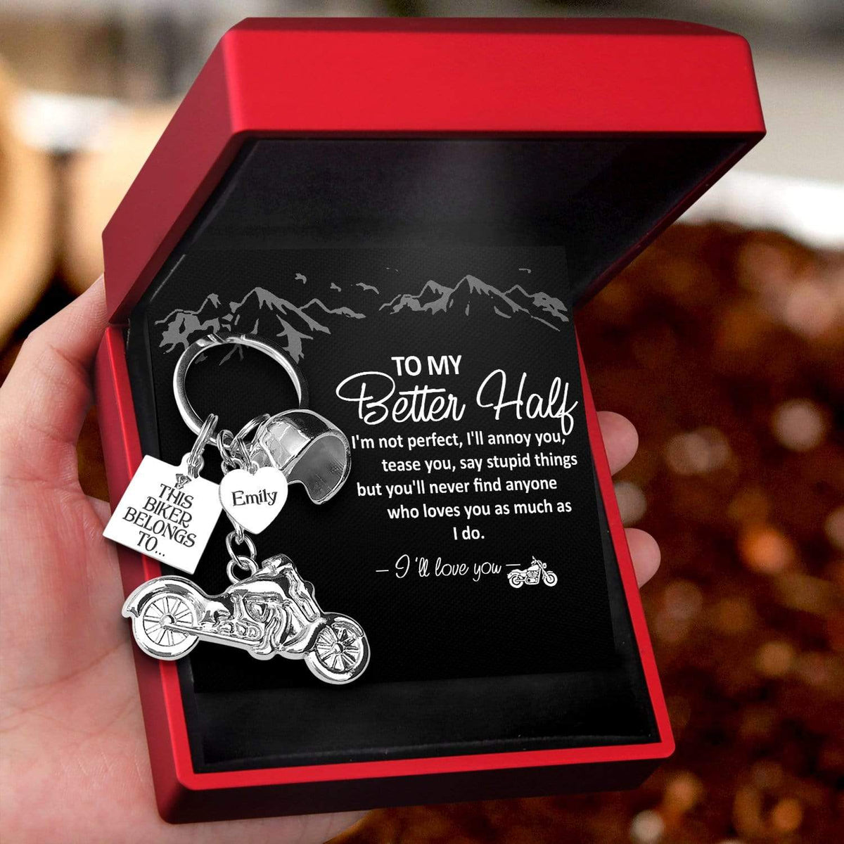 Personalized Classic Bike Keychain - Biker - To My Better Half - I'll Love You - Gkt26021