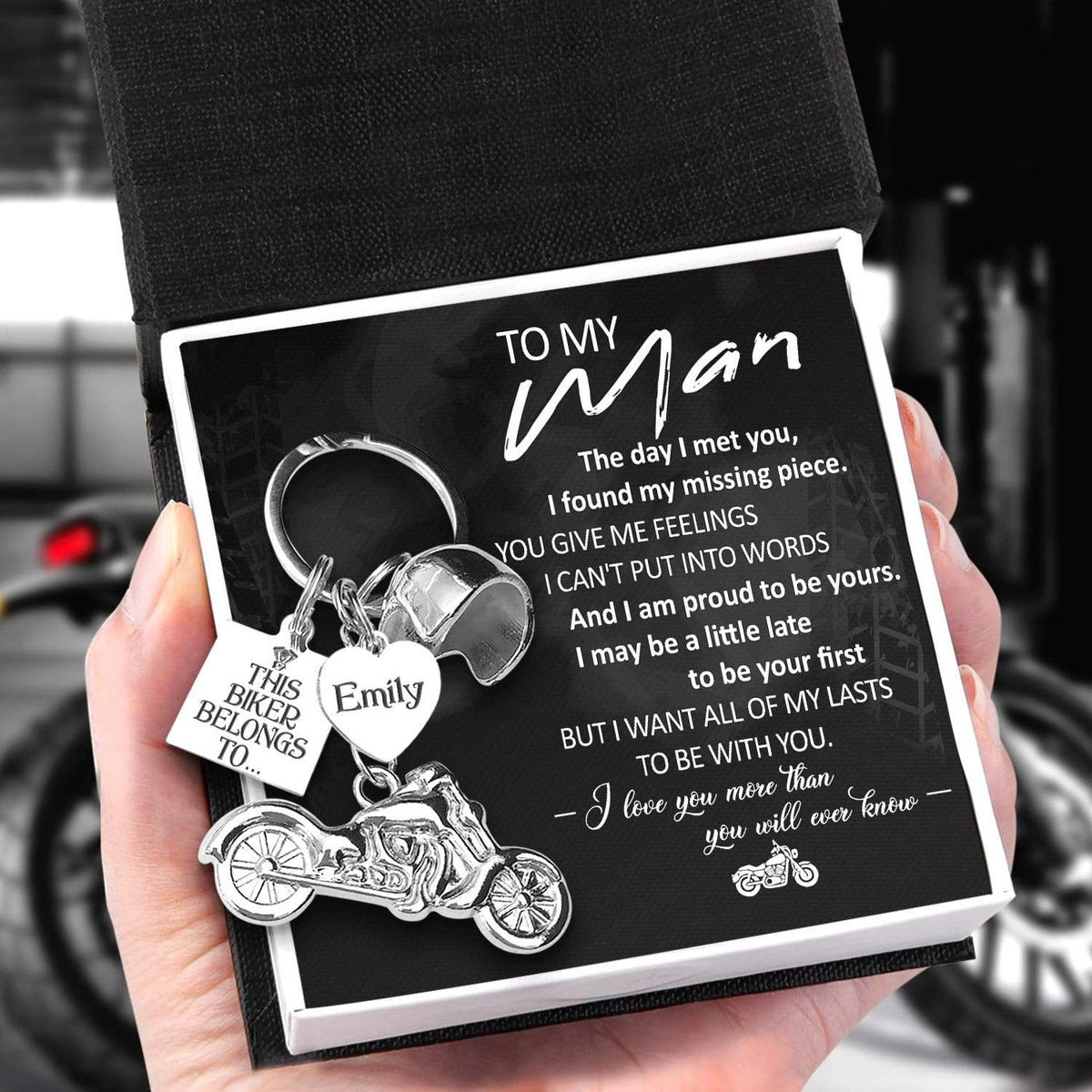 Personalized Classic Bike Keychain - Biker - To My Man - I Am Proud To Be Yours - Gkt26022