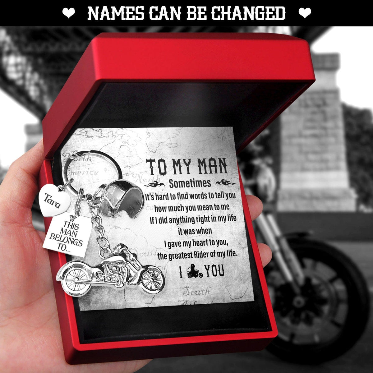 Personalized Classic Bike Keychain - Biker - To My Man - I Gave My Heart To You, The Greatest Rider Of My Life - Gkt26028