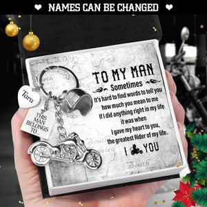 Personalized Classic Bike Keychain - Biker - To My Man - I Gave My Heart To You, The Greatest Rider Of My Life - Gkt26028