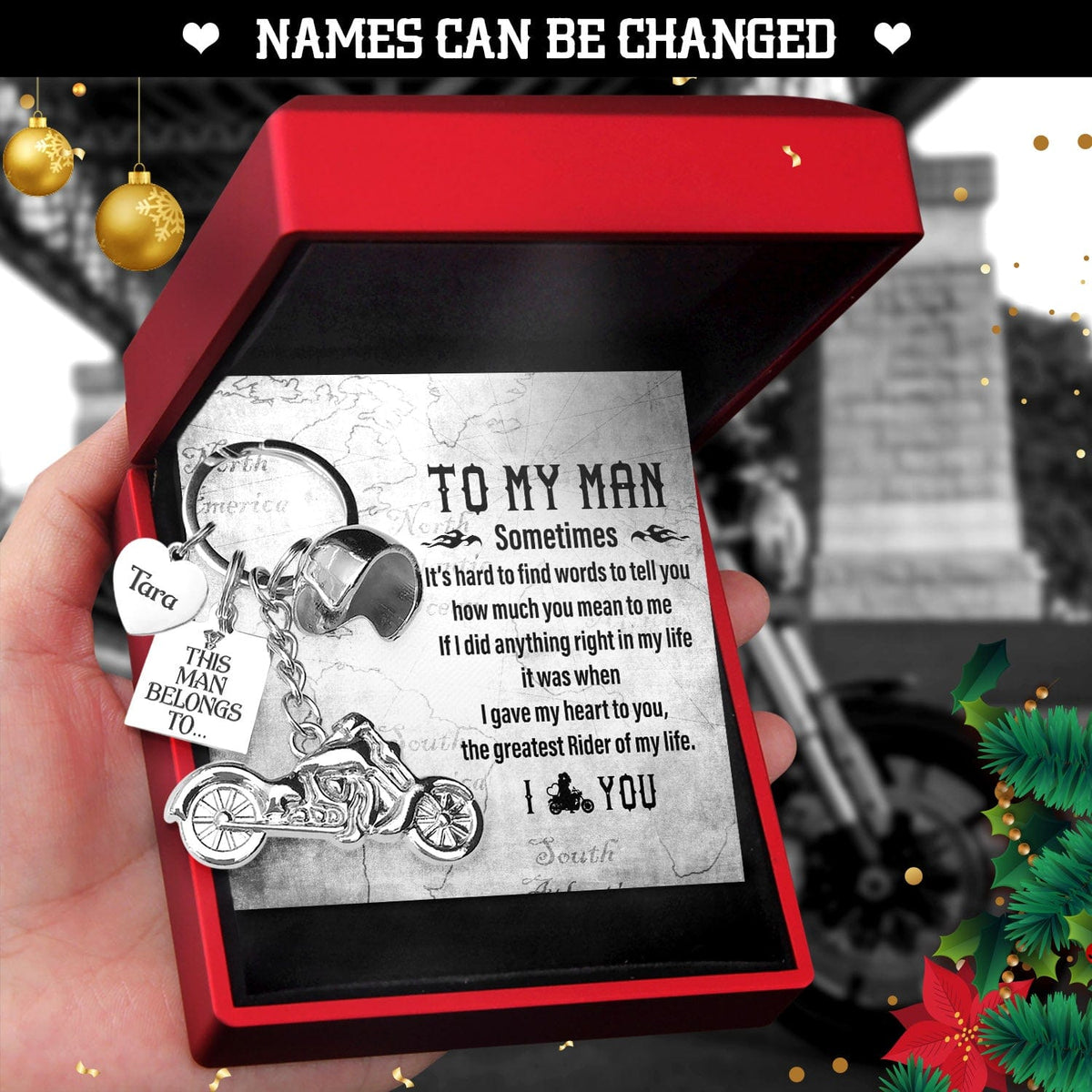 Personalized Classic Bike Keychain - Biker - To My Man - I Gave My Heart To You, The Greatest Rider Of My Life - Gkt26028