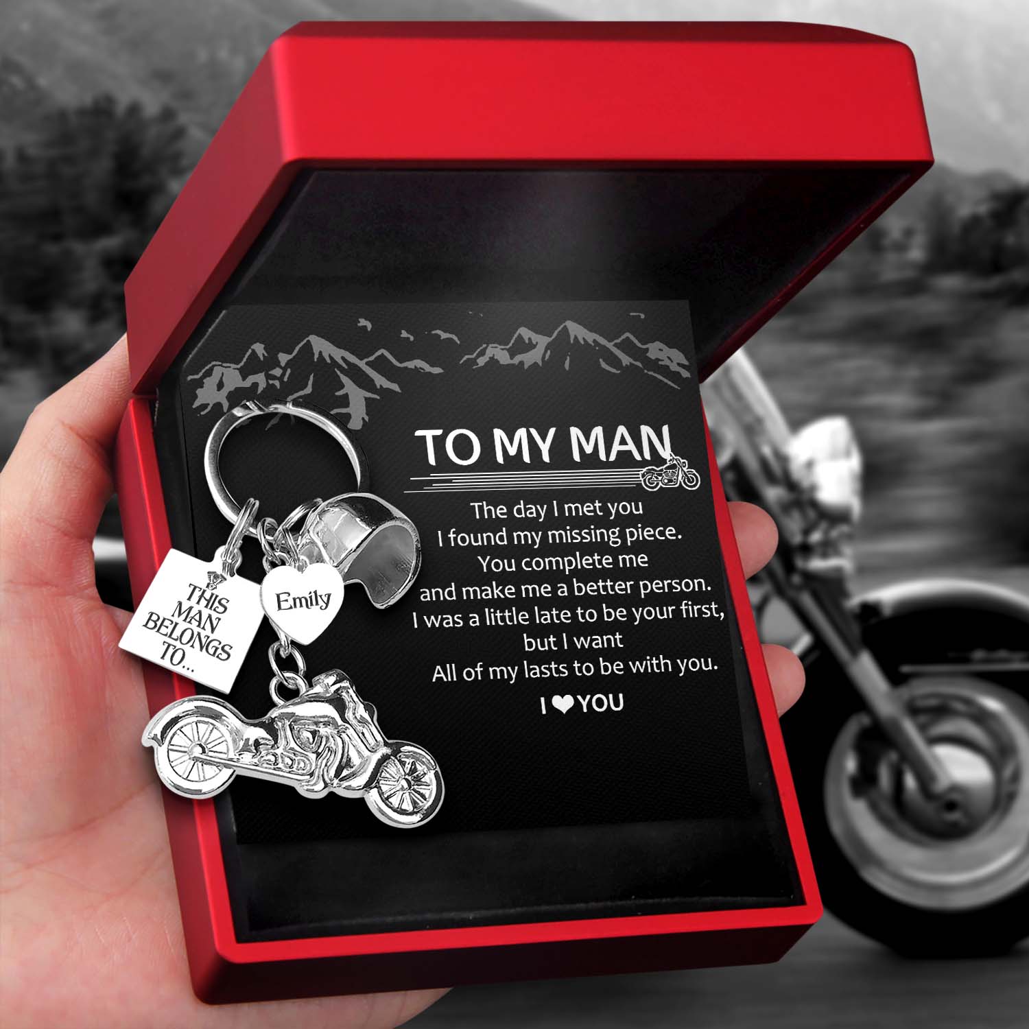 fahrradhelm schlüsselanhänger Personalized Motorcycle Keychains: Limited Edition Xmas Gifts LED LIGHT BOX