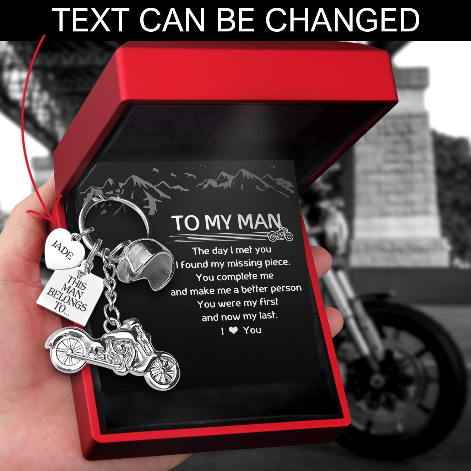 Personalized Classic Bike Keychain - Biker - To My Man - I Love You - Gkt26025