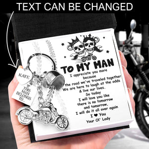 Personalized Classic Bike Keychain - Biker - To My Man - I Love You - Gkt26026