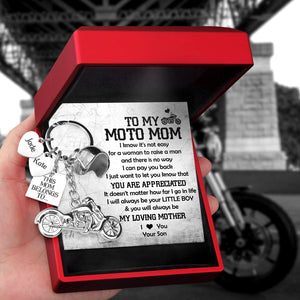 Personalized Classic Bike Keychain - Biker - To My Moto Mom - From Son - You Will Always Be My Loving Mother - Gkt19004