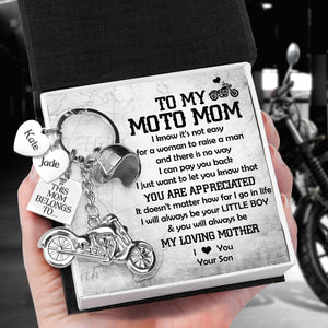 Personalized Classic Bike Keychain - Biker - To My Moto Mom - From Son - You Will Always Be My Loving Mother - Gkt19004