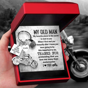Personalized Classic Bike Keychain - Biker - To My Old Man - I Love You - Gkt26020