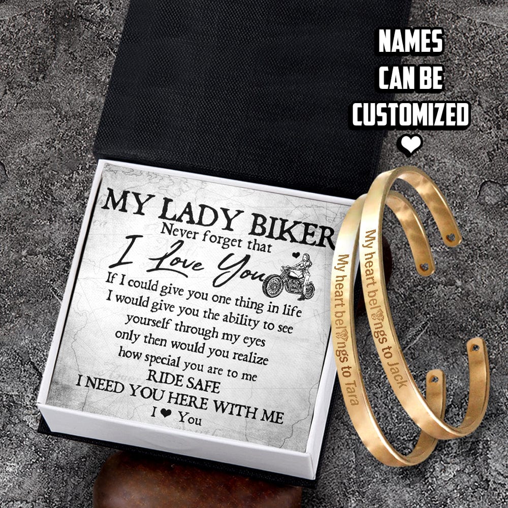 Personalized Couple Bracelets - Biker - My Lady Biker - I Love You - Gbt13034