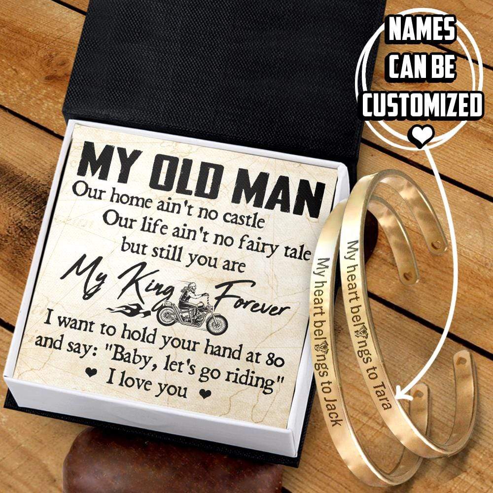 Personalized Couple Bracelets - Biker - My Old Man - I Love You - Gbt26033