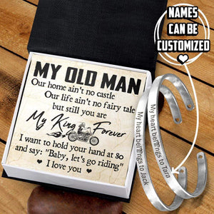 Personalized Couple Bracelets - Biker - My Old Man - I Love You - Gbt26033