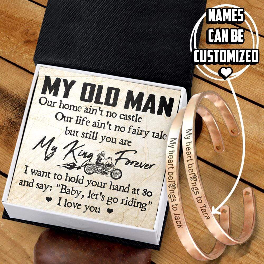 Personalized Couple Bracelets - Biker - My Old Man - I Love You - Gbt26033