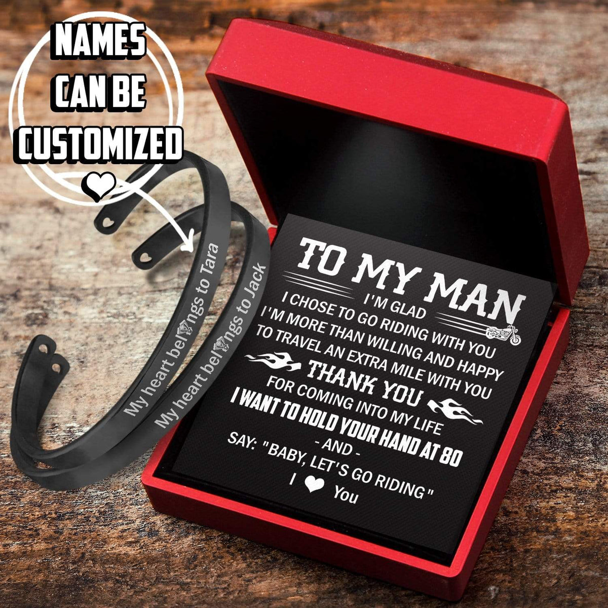 Personalized Couple Bracelets - Biker - My Old Man - Thank You For Coming Into My Life - Gbt26032