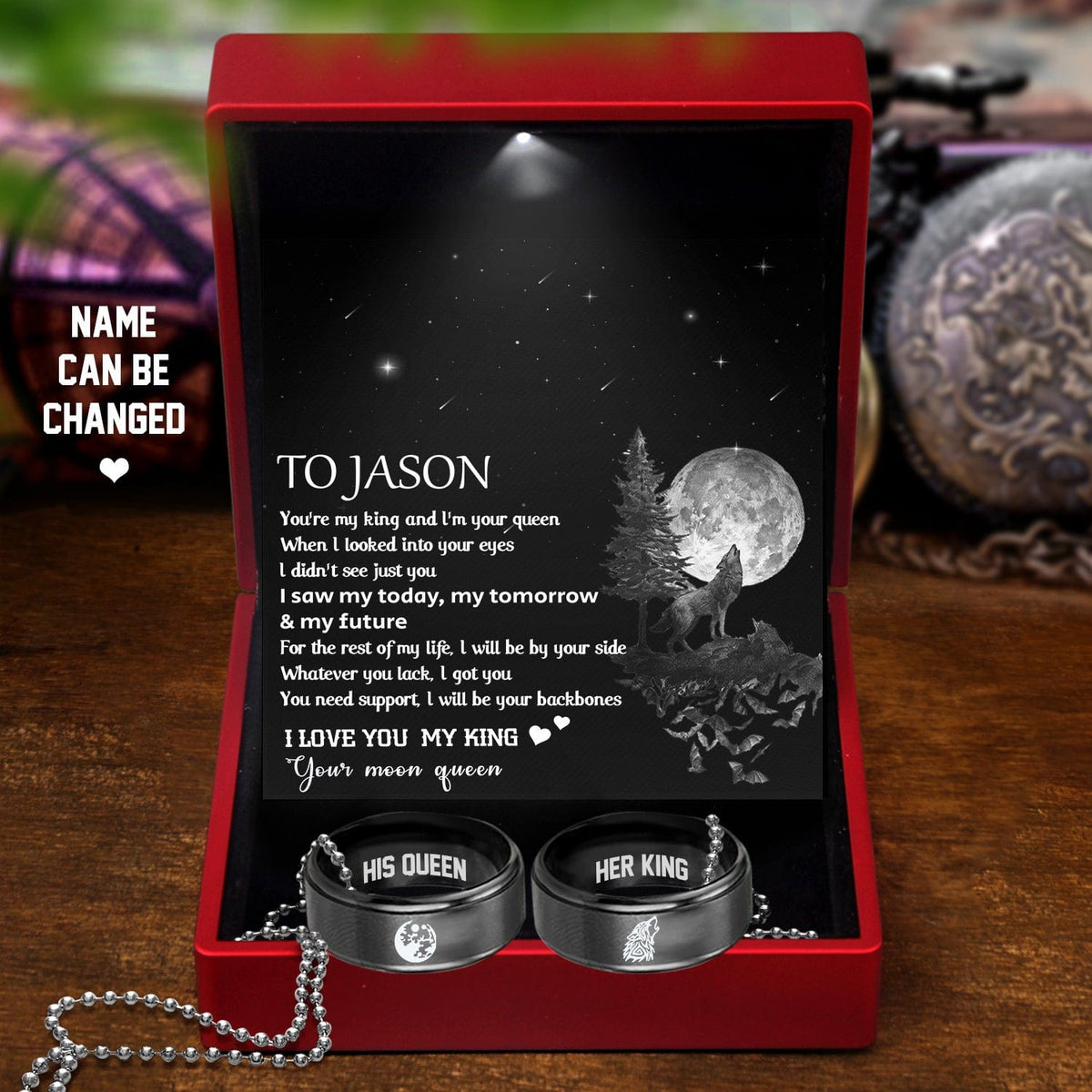 Personalized Couple Pendant Necklaces - To My Man - I Will Be By Your Side - Gnw26020