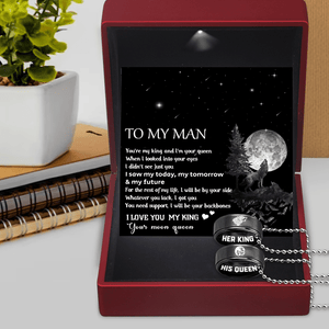 Personalized Couple Pendant Necklaces - To My Man - I Will Be By Your Side - Gnw26020
