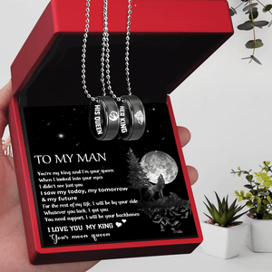 Personalized Couple Pendant Necklaces - To My Man - I Will Be By Your Side - Gnw26020