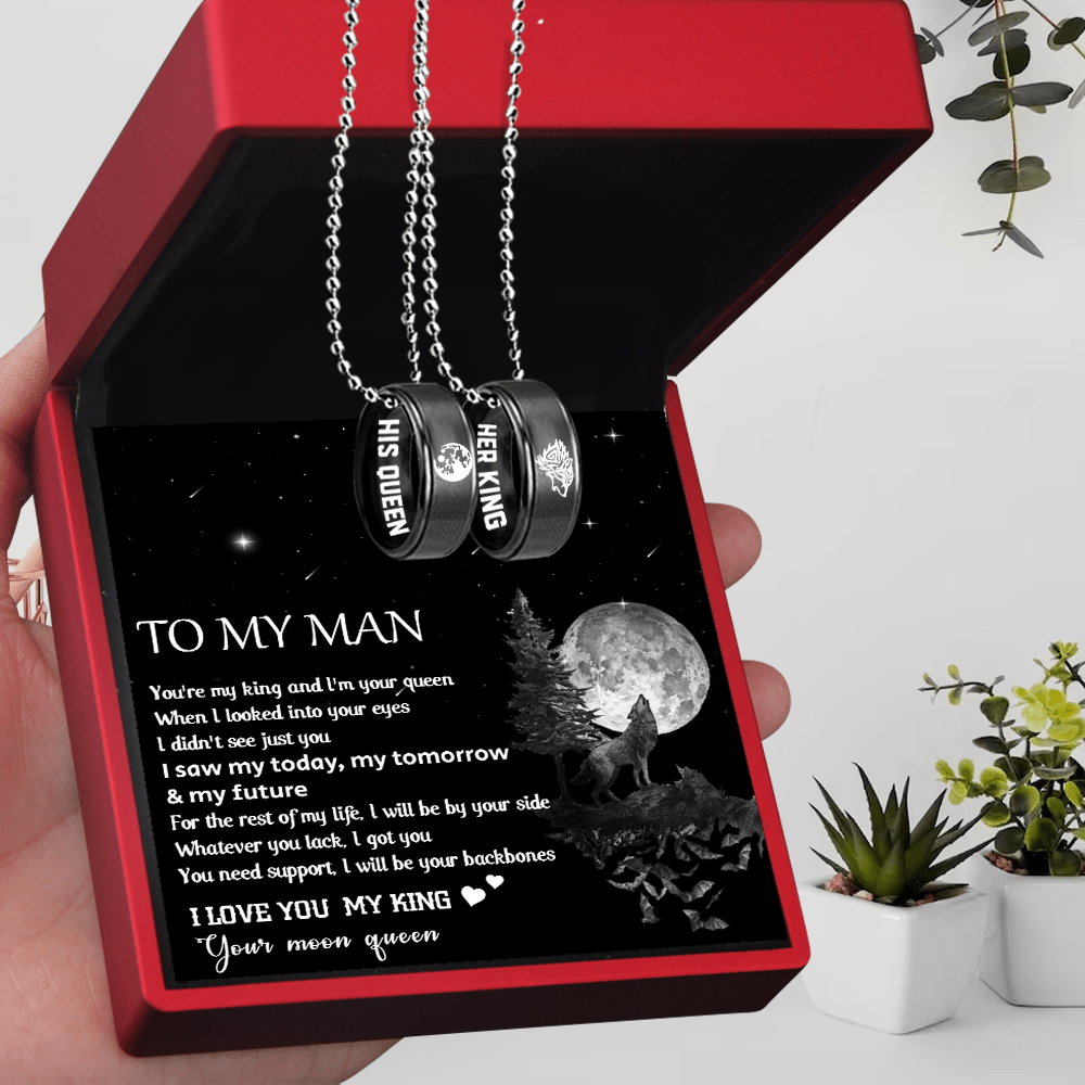 Personalized Couple Pendant Necklaces - To My Man - I Will Be By Your Side - Gnw26020