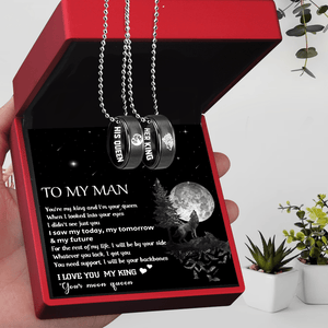 Personalized Couple Pendant Necklaces - To My Man - I Will Be By Your Side - Gnw26020