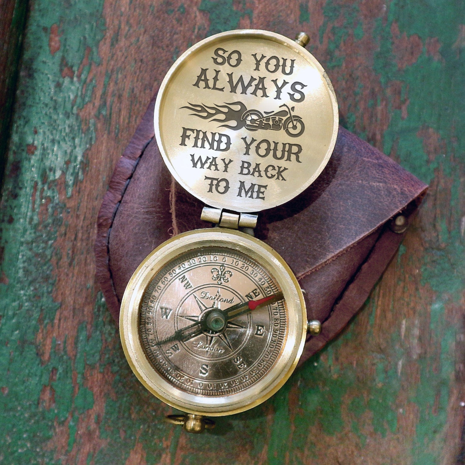 Personalized Engraved Compass - Biker - So You Always Find Your Way Back To Me - Gpb26001
