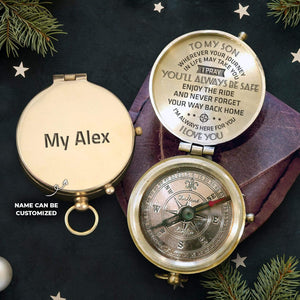 Personalized Engraved Compass - Family - To My Son - You'll Always Be Safe - Gpb16036
