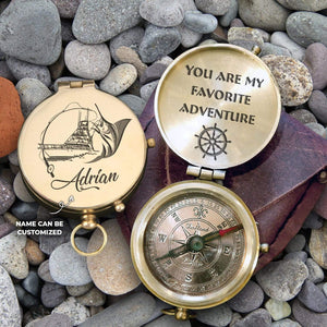 Personalized Engraved Compass - Fishing - You Are My Favorite Adventure - Gpb26122