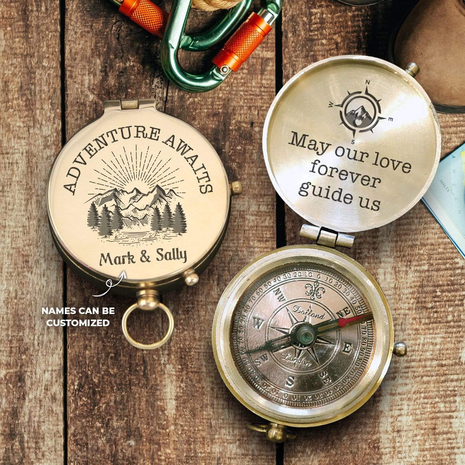 Personalized Engraved Compass - Travel - To My Future Husband/ Future Wife - Adventure Awaits - Gpb24001