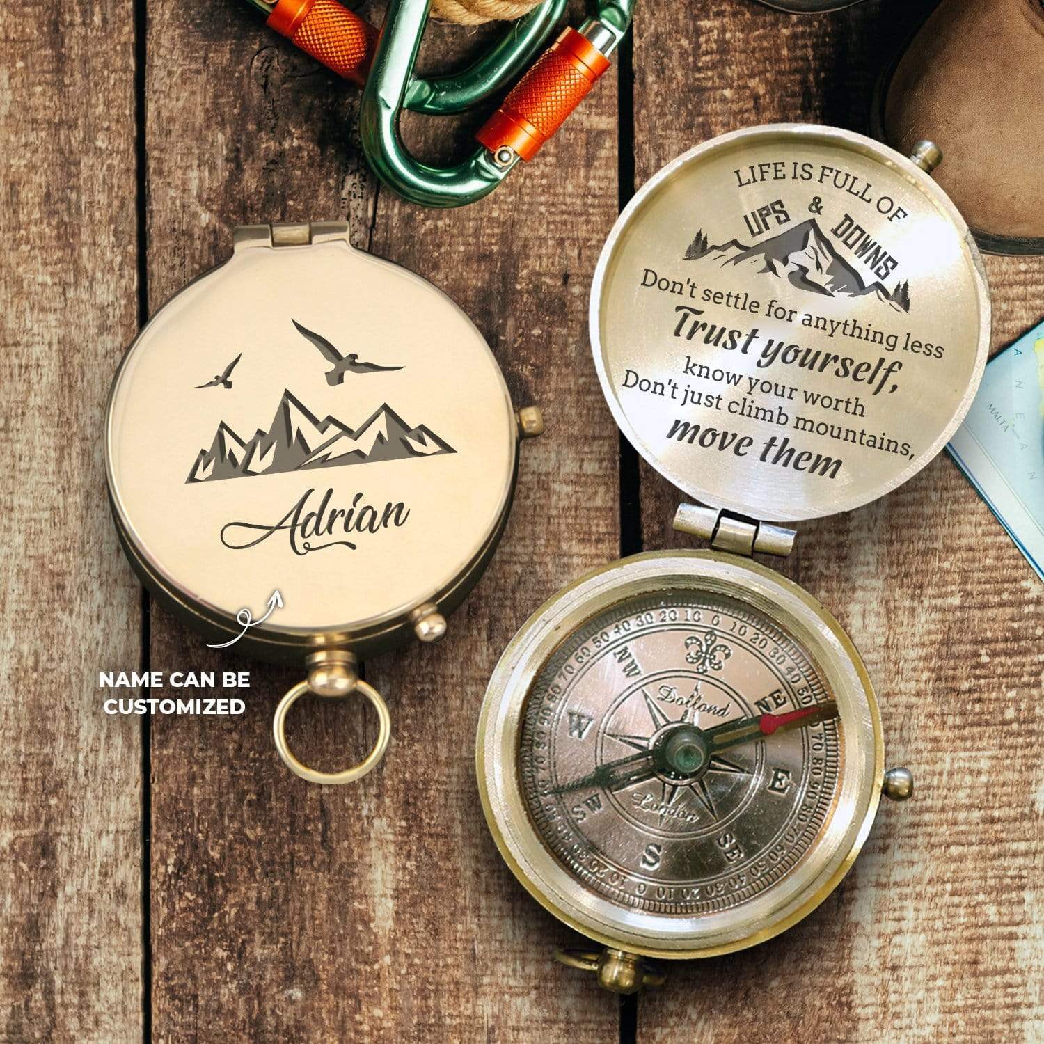 Personalized Engraved Compass - Travel - To My Son - To My