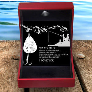 Personalized Engraved Fishing Hook - To Dad - From Son - You're The Reel Deal - What I Learned From You - Gfa18010
