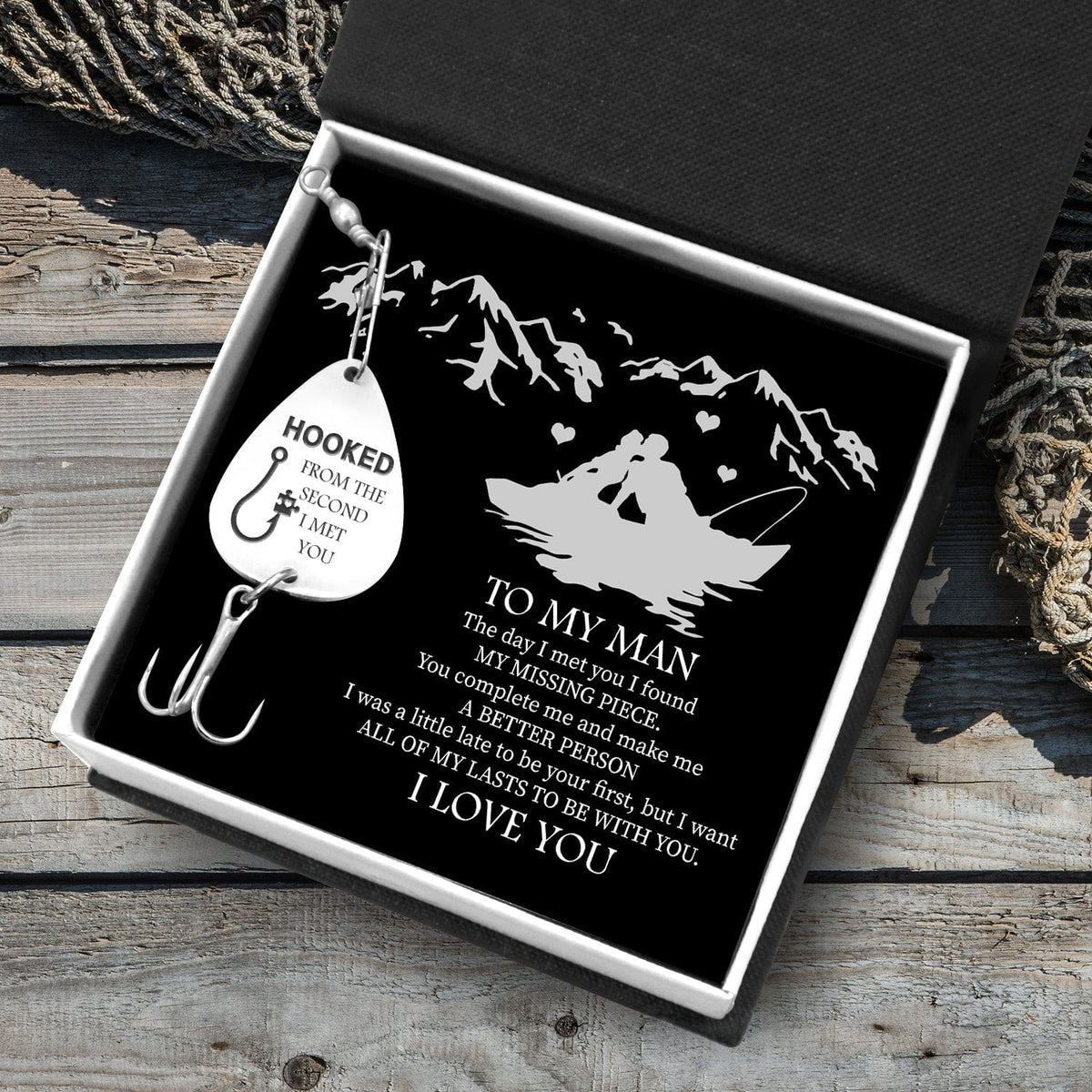Personalized Engraved Fishing Hook - To my man - The Day I Met You - Gfa26001