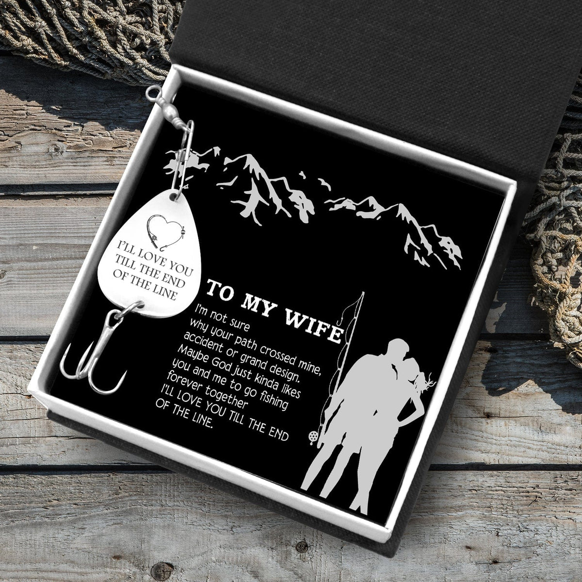 Personalized Engraved Fishing Hook - To My Wife - Maybe God Just Kinda Likes You And Me To Go Fishing Forever Together - Gfa15001