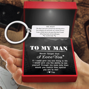 Personalized Engraved Keychain - My Man I Want All Of My Lasts To Be With You - Gkc26009