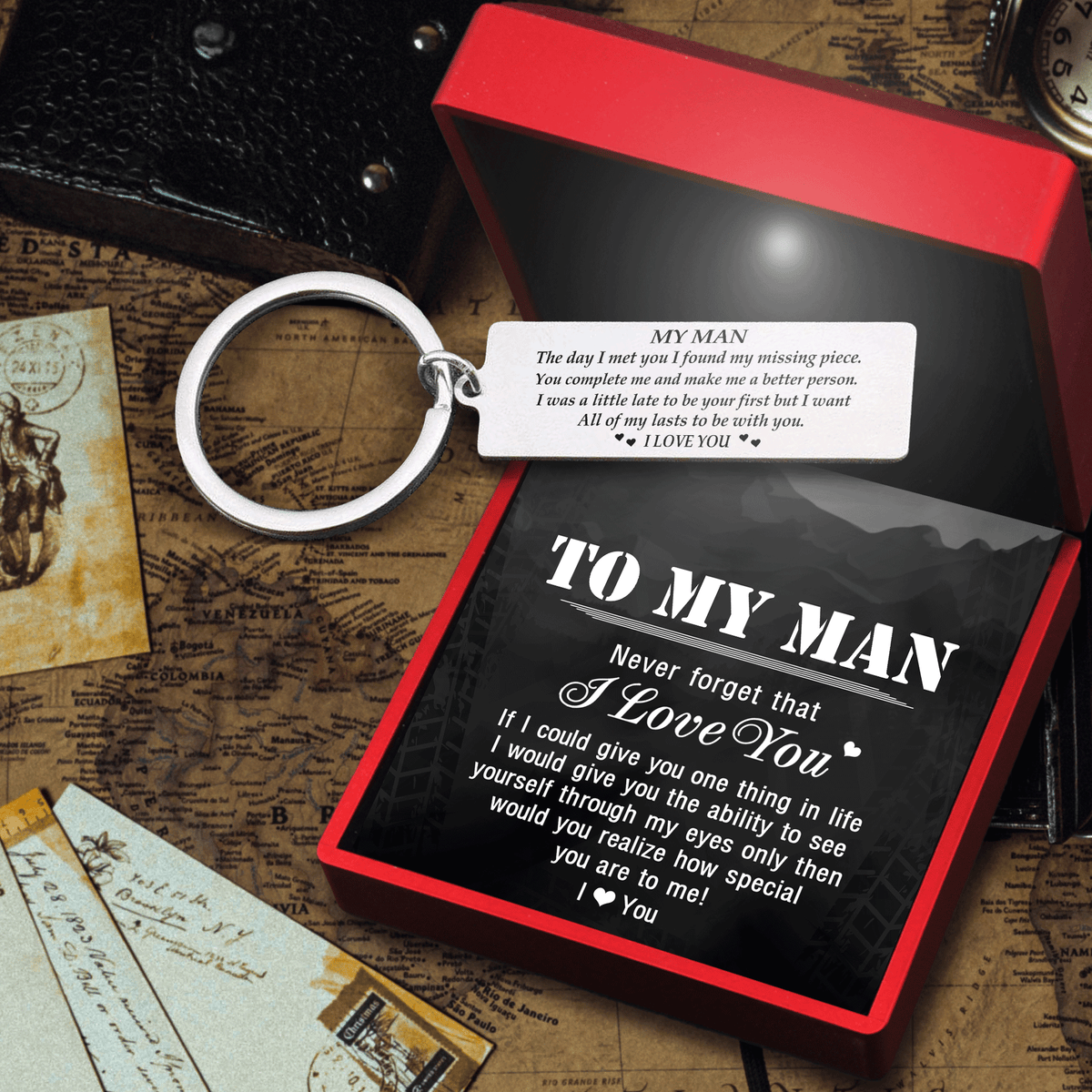 Personalized Engraved Keychain - My Man I Want All Of My Lasts To Be With You - Gkc26009