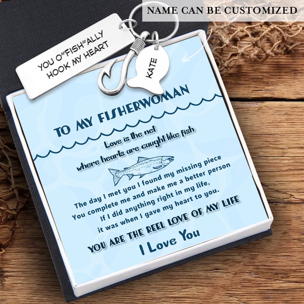 Personalized Fishing Hook Keychain - Fishing - To My Fisherwoman - You Are The Reel Love Of My Life  - Gku13017