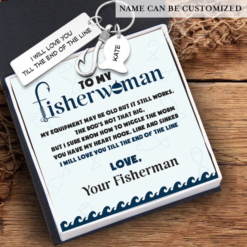 Personalized Fishing Hook Keychain - Fishing - To My Fisherwoman - You Have My Heart Hook - Gku13021