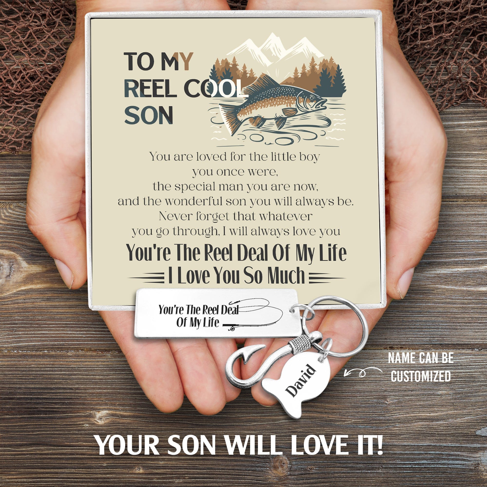 Personalized Fishing Hook Keychain - Fishing - To My Son - I Love You So Much - Gku16008