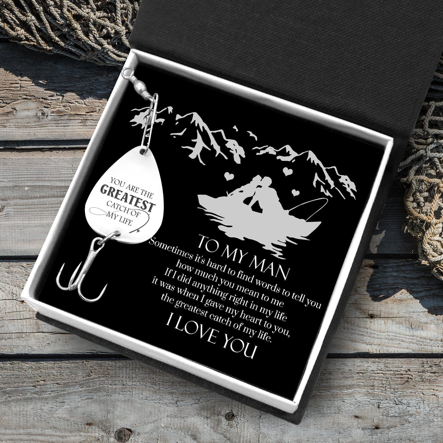 Personalisierte Angeln Fishing Gift Anniversary Gifts for Him Fish Hook  Grooms Gift Rustic Wedding Party Gift Retirement Gift Gear for Men 