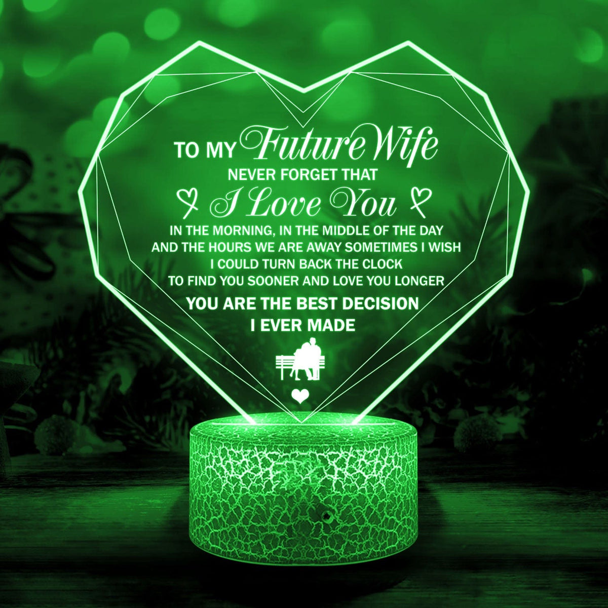 Personalized Heart Led Light - Family - To My Future Wife - Never Forget That I Love You - Glca25001