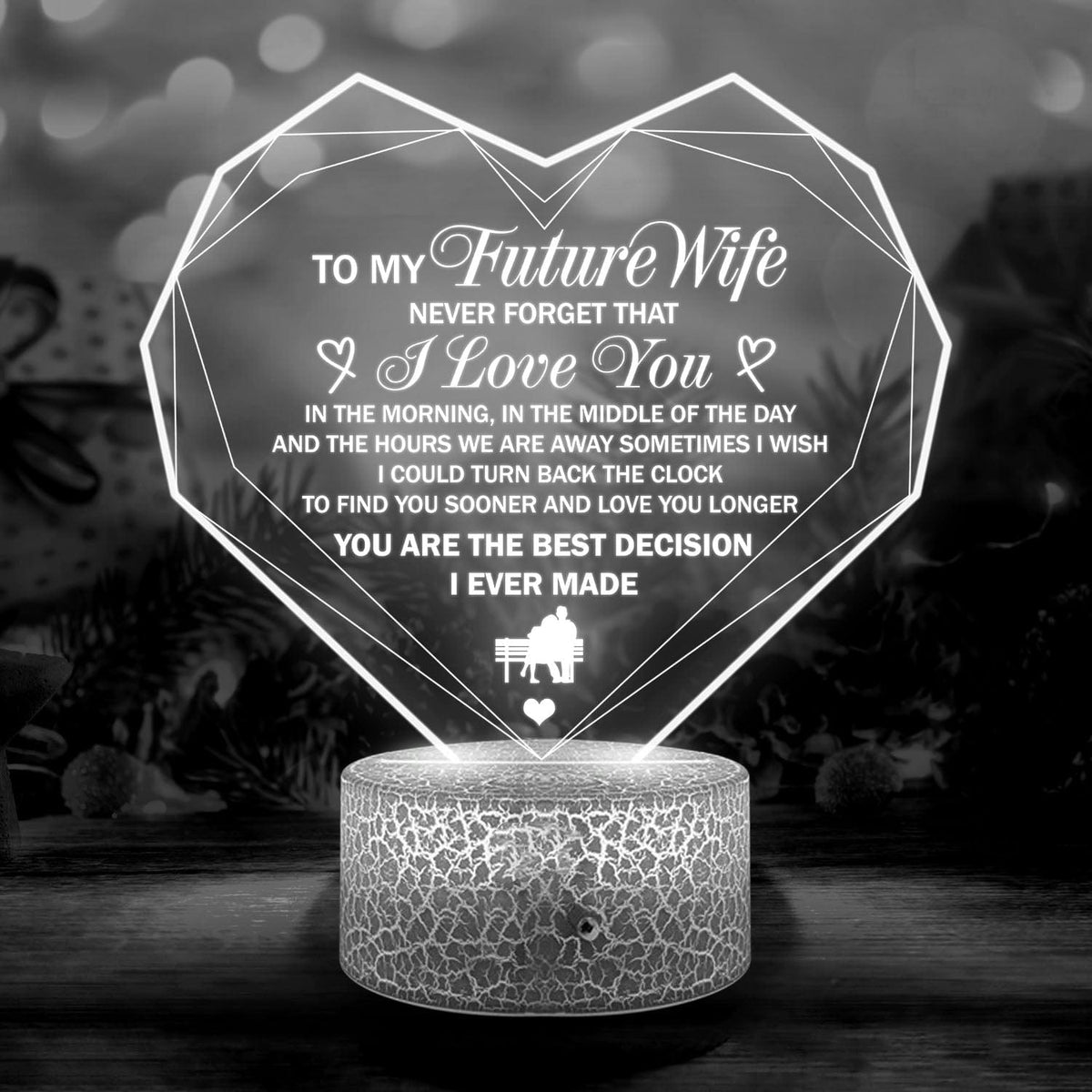 Personalized Heart Led Light - Family - To My Future Wife - Never Forget That I Love You - Glca25001