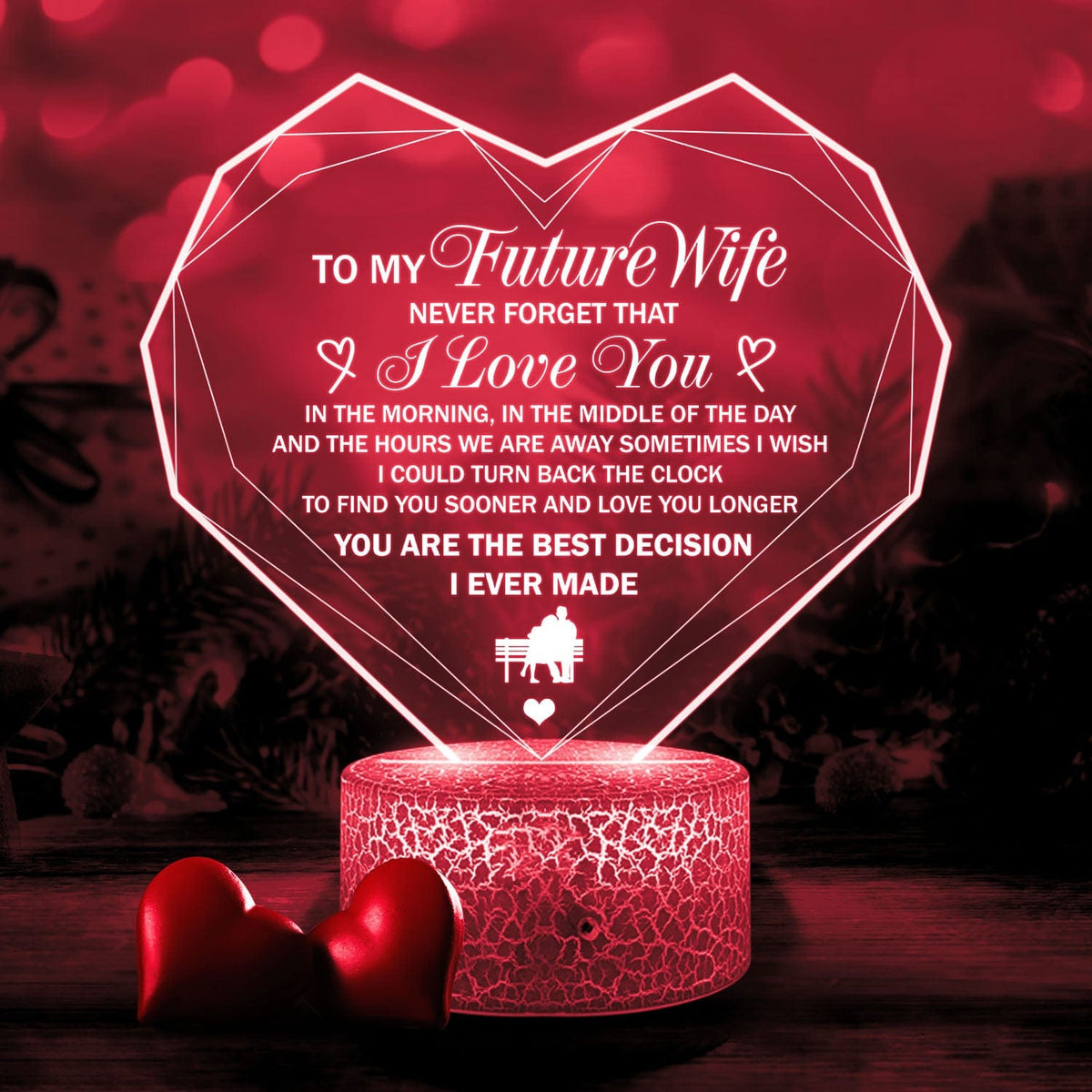 Personalized Heart Led Light - Family - To My Future Wife - Never Forget That I Love You - Glca25001
