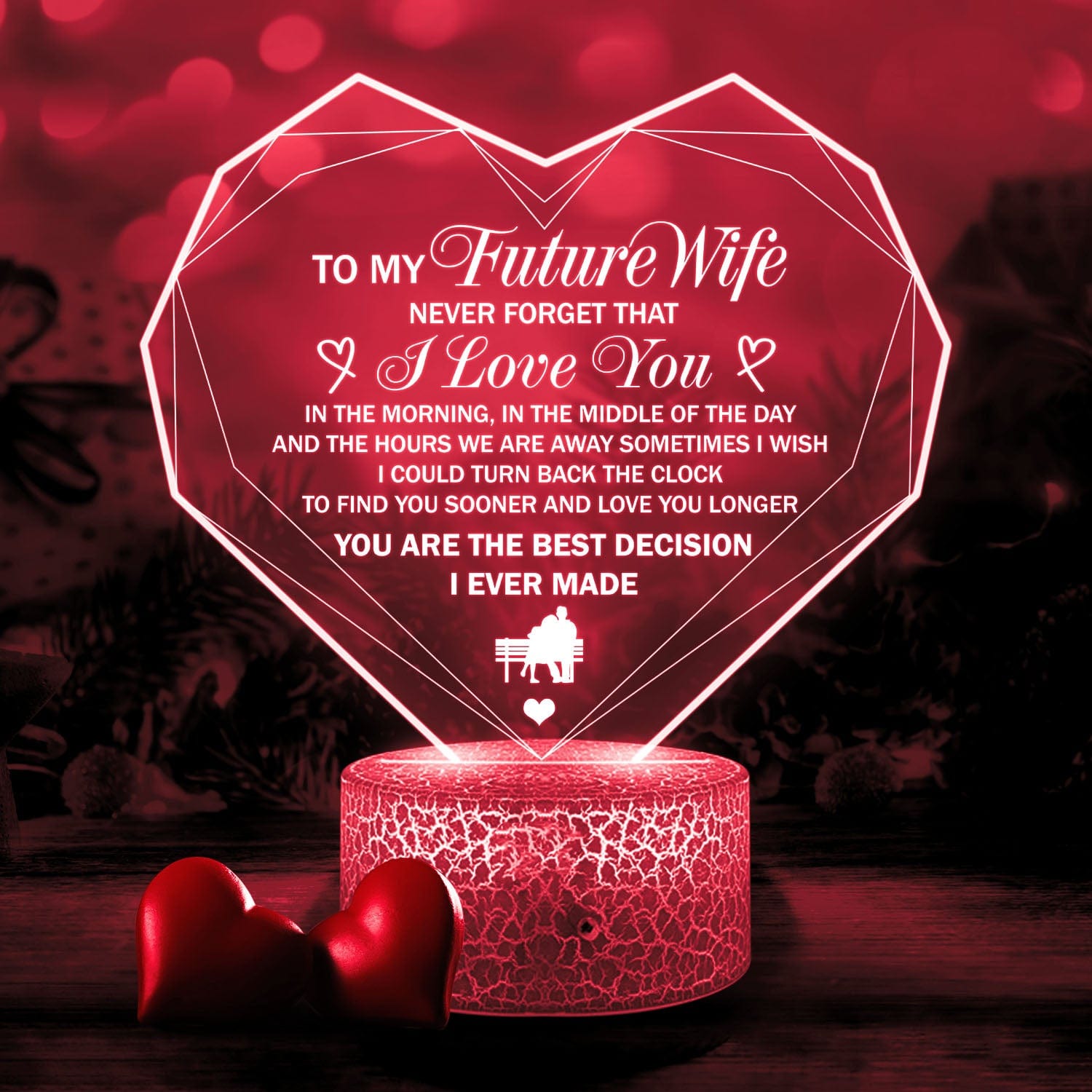 Personalized Heart Led Light - Family - To My Future Wife - Never Forget That I Love You - Glca25001