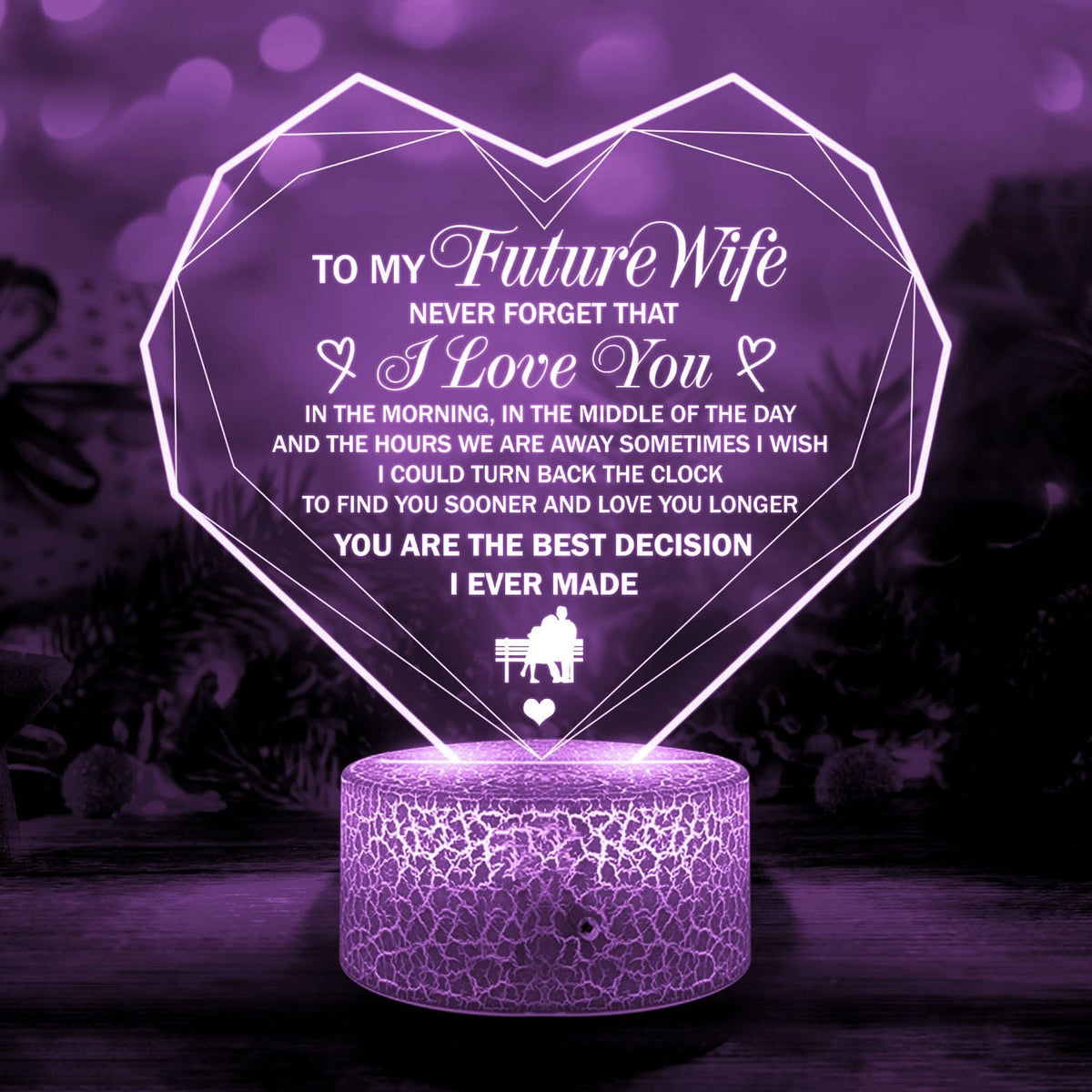 Personalized Heart Led Light - Family - To My Future Wife - Never Forget That I Love You - Glca25001