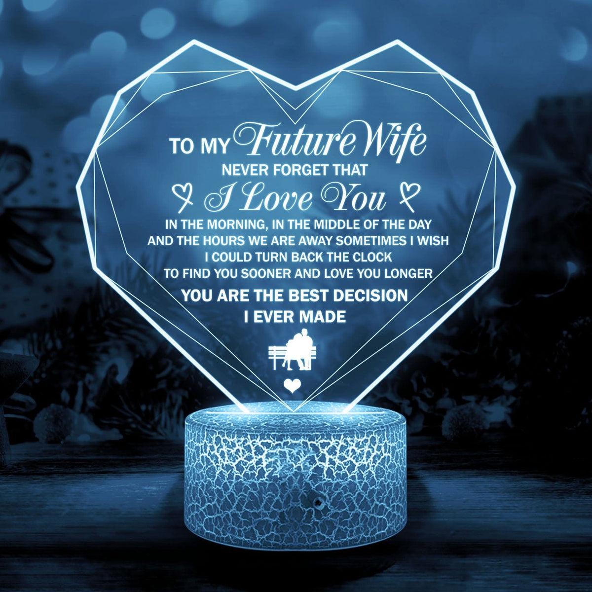 Personalized Heart Led Light - Family - To My Future Wife - Never Forget That I Love You - Glca25001