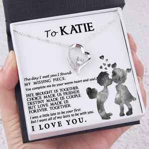 Personalized Heart Necklace - To My Girlfriend - You Complete Me By Your Warm Heart - Gnr13005