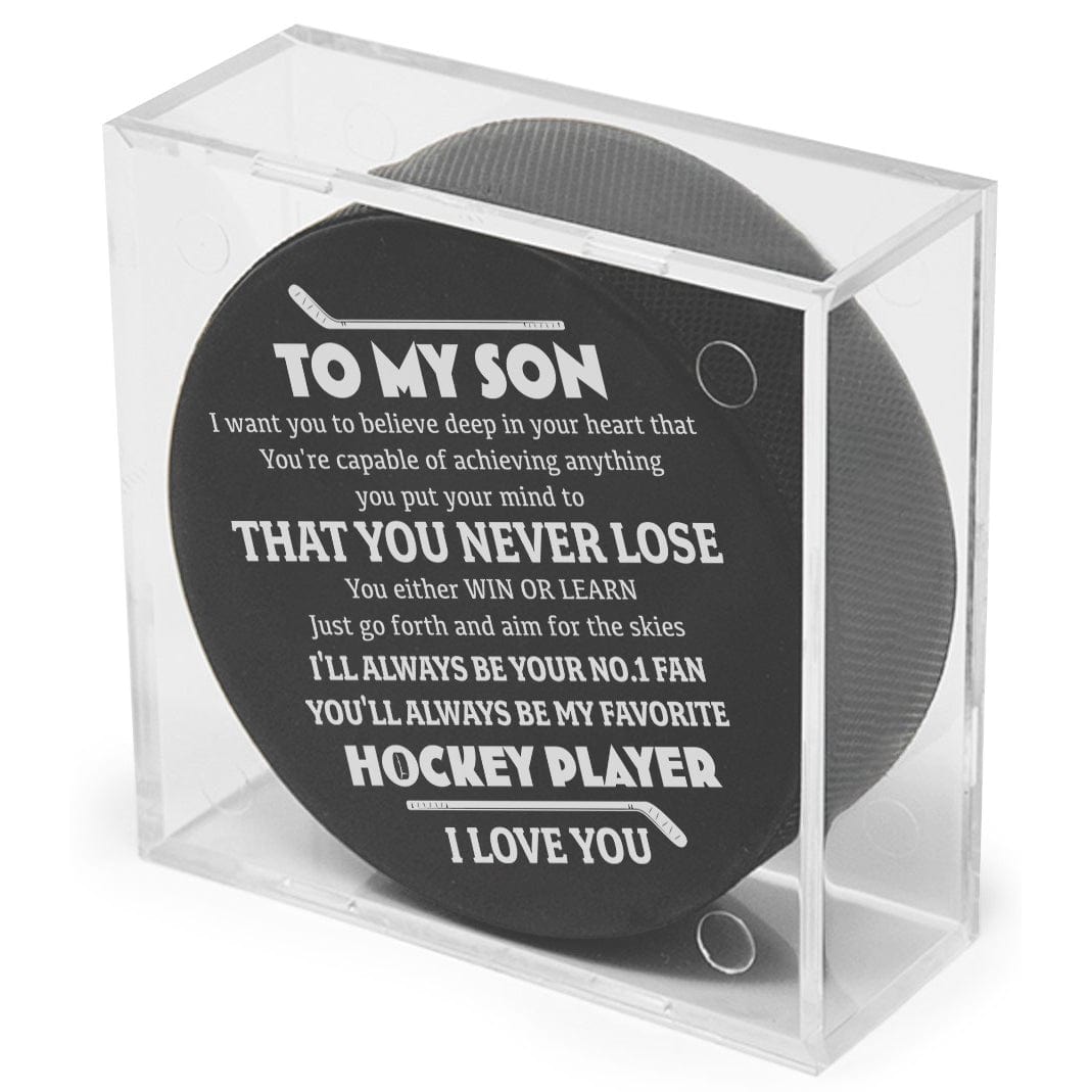 Personalized Hockey Puck - Hockey - To My Son - I'll Always Be Your No.1 Fan - Gai16018