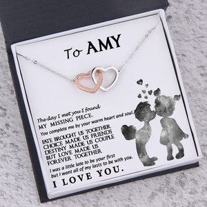 Personalized Interlocked Heart Necklace - To My Future Wife - You Complete Me By Your Warm Heart - Gnp25015
