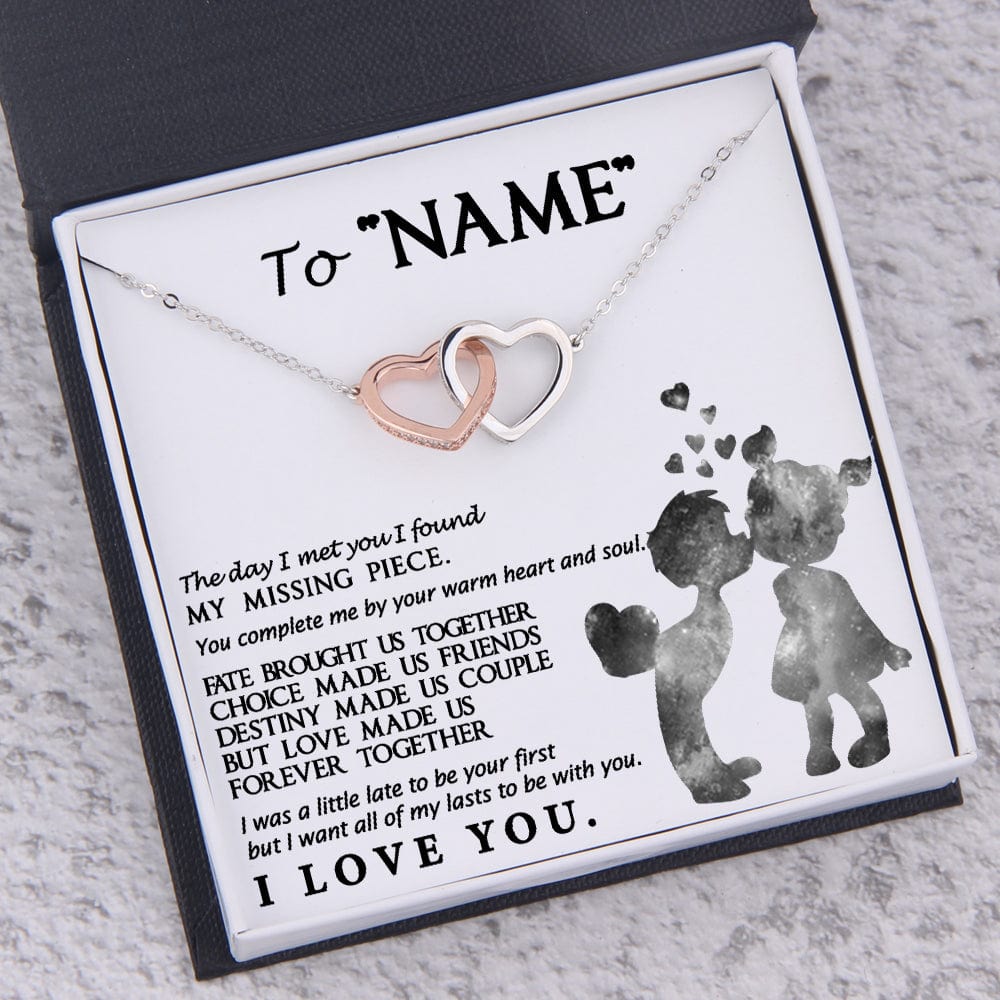 Personalized Interlocked Heart Necklace - To My Future Wife - You Complete Me By Your Warm Heart - Gnp25015